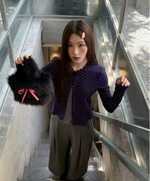 AsheKsha(アシクシャ)の「タイトル:フェイクツーピース ドットストライプトップス(その他トップス・レディース・ホワイト/ネイビー・M)」の20枚目の写真