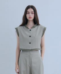 ODER（オディエール）の「レイヤリングクロップベスト-カーキ（ベスト）」