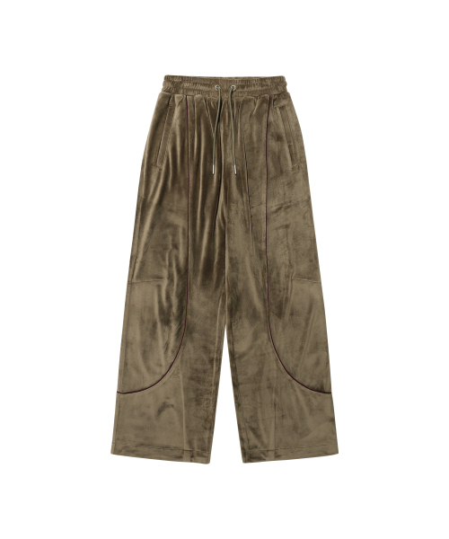 AMESWORLDWIDE（アメスワールドワイド）の「VELOUR TRACK PANTS KHAKI（スウェットパンツ・レディース・その他・FREE）」の4枚目の写真