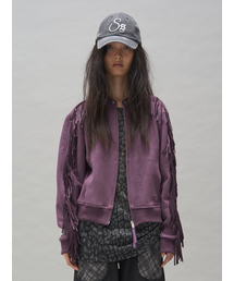 SOMSOC（ソムソック）の「KACEY SUEDE ZIP-UP_PURPLE（ライダースジャケット）」