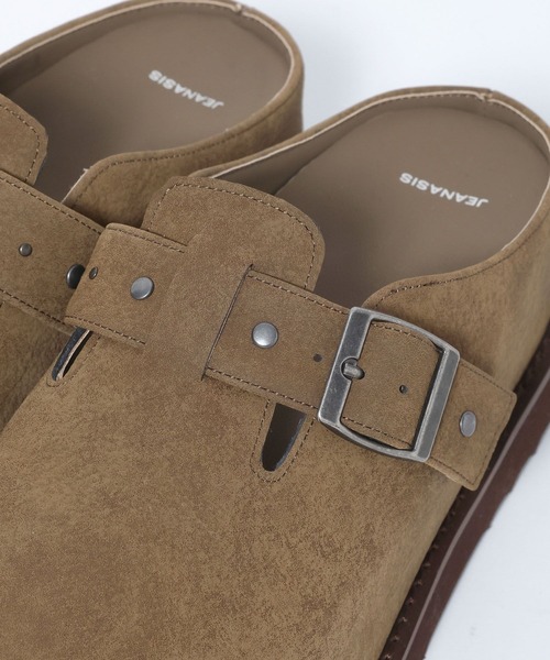 JEANASIS（ジーナシス）の「ベルトスタッズクロッグシューズ/638843（モカシン/デッキシューズ・レディース・ベージュ/ブラック・MEDIUM/LARGE）」の10枚目の写真