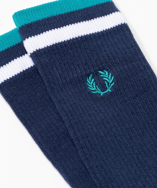 FRED PERRY（フレッドペリー）の「Tipped Sports Socks／ティップラインスポーツソックス（ソックス/靴下・メンズ・ブラック/サックスブルー/ホワイト/ブラック×ホワイト/ダークブルー/ベージュ・4-6/6-8）」の7枚目の写真