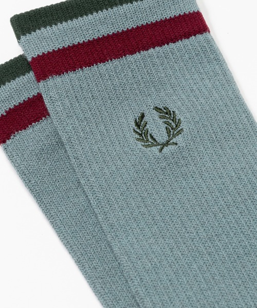 FRED PERRY（フレッドペリー）の「Tipped Sports Socks／ティップラインスポーツソックス（ソックス/靴下・メンズ・ブラック/サックスブルー/ホワイト/ブラック×ホワイト/ダークブルー/ベージュ・4-6/6-8）」の9枚目の写真