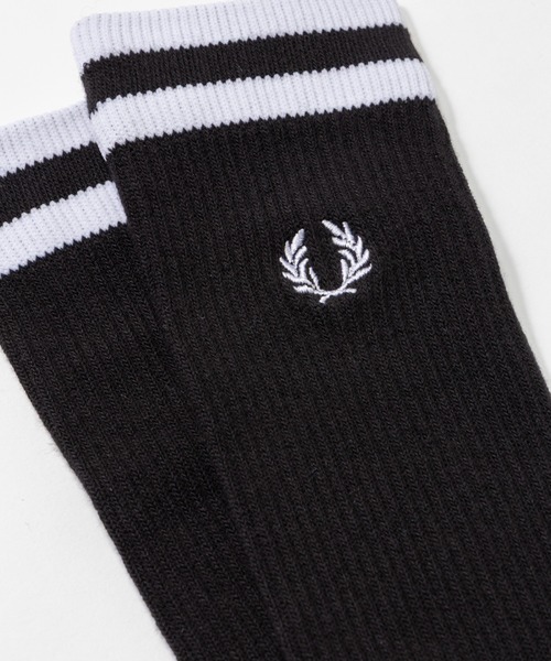 FRED PERRY（フレッドペリー）の「Tipped Sports Socks／ティップラインスポーツソックス（ソックス/靴下・メンズ・ブラック/サックスブルー/ホワイト/ブラック×ホワイト/ダークブルー/ベージュ・4-6/6-8）」の10枚目の写真