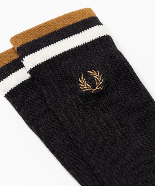 FRED PERRY（フレッドペリー）の「Tipped Sports Socks／ティップラインスポーツソックス（ソックス/靴下・メンズ・ブラック/サックスブルー/ホワイト/ブラック×ホワイト/ダークブルー/ベージュ・4-6/6-8）」の12枚目の写真
