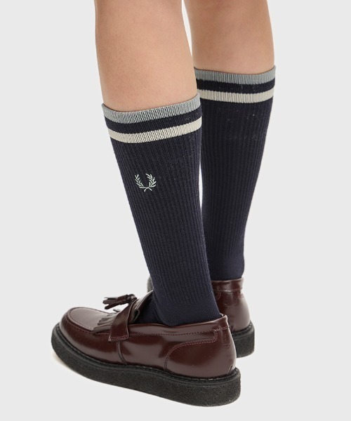 FRED PERRY(フレッドペリー)の「Tipped Sports Socks/ティップラインスポーツソックス(ソックス/靴下・メンズ・ブラック/サックスブルー/ホワイト/ブラック×ホワイト/ダークブルー/ベージュ・4-6/6-8)」の20枚目の写真