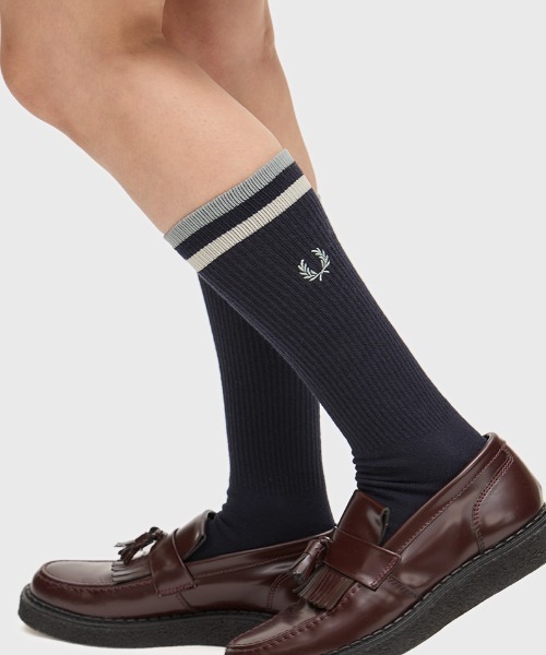 FRED PERRY(フレッドペリー)の「Tipped Sports Socks/ティップラインスポーツソックス(ソックス/靴下・メンズ・ブラック/サックスブルー/ホワイト/ブラック×ホワイト/ダークブルー/ベージュ・4-6/6-8)」の21枚目の写真