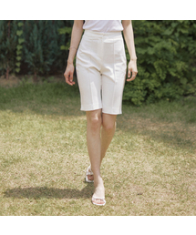 Incision capri pants - white