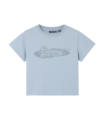 Opening Project（オープニングプロジェクト）の「W Flower Symbol Cropped T Shirt - Blue Gray（Tシャツ/カットソー）」