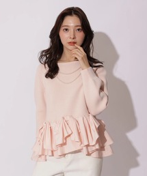 Apuweiser-riche | リボンフリルヘムショートニット(ニット/セーター)