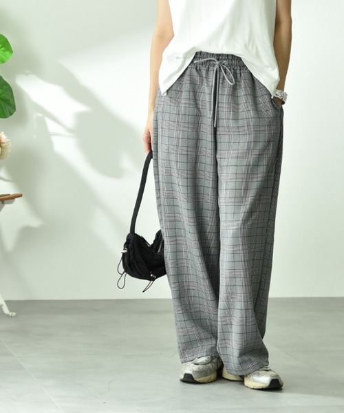 INTERPLANET(インタープラネット)の「エステルツイル柄アソートパンツ(その他パンツ・レディース・グレー/ブラック・FREE)」の2枚目の写真