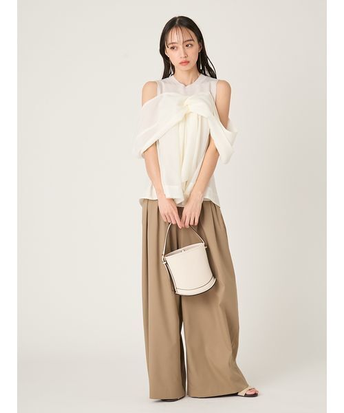 FRAY I.D（フレイアイディー）の「カーブラインミニバスケットバッグ（ハンドバッグ・レディース・アイボリー/ブラック/グリーン/ピンク・F）」の16枚目の写真