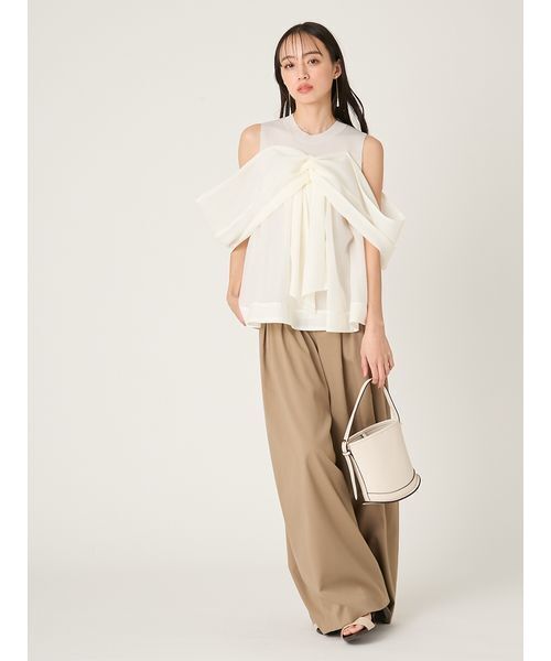 FRAY I.D（フレイアイディー）の「カーブラインミニバスケットバッグ（ハンドバッグ・レディース・アイボリー/ブラック/グリーン/ピンク・F）」の17枚目の写真