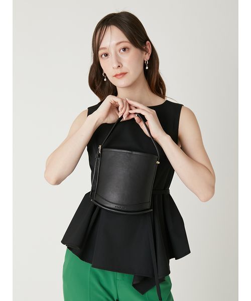 FRAY I.D（フレイアイディー）の「カーブラインミニバスケットバッグ（ハンドバッグ・レディース・アイボリー/ブラック/グリーン/ピンク・F）」の19枚目の写真