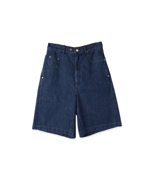 CULLNI（クルニ）の「Asymmetrical Pocket Denim Half Pant（デニムパンツ・メンズ・ネイビー/ブラック/ブルー・2/1）」の2枚目の写真