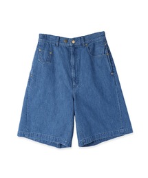 Asymmetrical Pocket Denim Half Pant