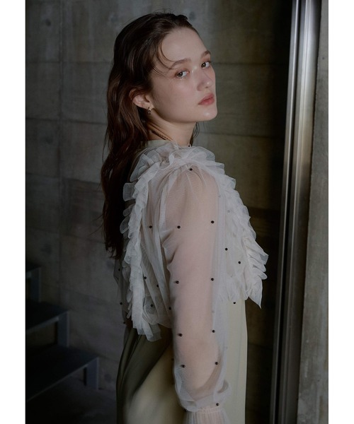 LE'RURE(リルアー)の「Pearl blouse set dress(ドレス・レディース・ブラック/ブルーグレー/ベージュ/ブラック×ベージュ/チャコールグレー×ブラック・SMALL/MEDIUM/TALL)」の18枚目の写真