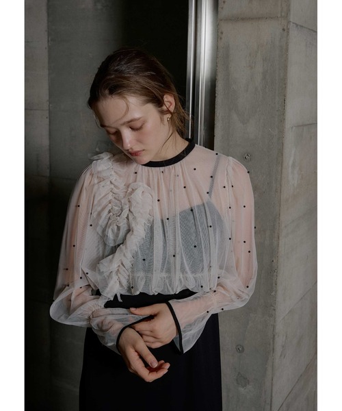 LE'RURE(リルアー)の「Pearl blouse set dress(ドレス・レディース・ブラック/ブルーグレー/ベージュ/ブラック×ベージュ/チャコールグレー×ブラック・SMALL/MEDIUM/TALL)」の10枚目の写真