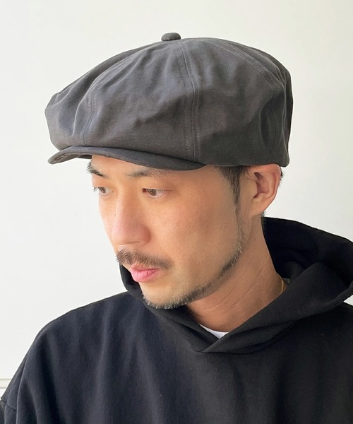 Basiquenti（ベーシックエンティ）の「【Basiquenti】Canvas Solid Cas BCN-Y52068（キャスケット・メンズ・キャメル/チャコールグレー/ブラック・FREE）」の2枚目の写真