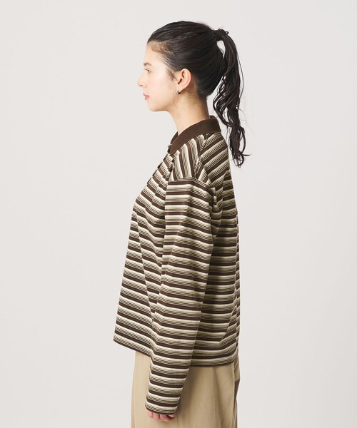 BEAUTY&YOUTH コットンボーダー ポロカラー プルオーバー BEAUTY&YOUTH UNITED ARROWS（ビューティーアンドユースユナイテッド