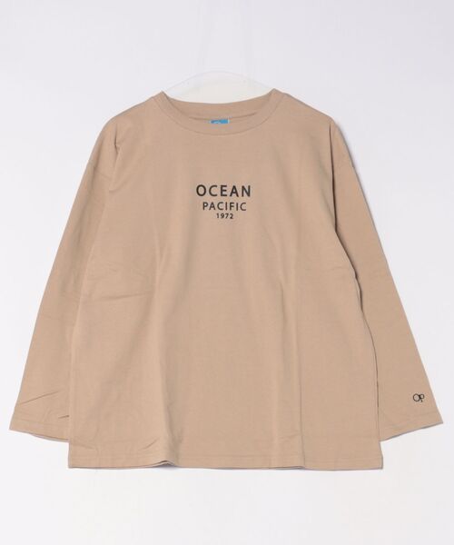 Ocean Pacific(オーシャンパシフィック)の「【OP/オーピー】レディース ロゴ 長袖Tシャツ ロングTシャツ ドロップショルダー(Tシャツ/カットソー・レディース・ホワイト/ベージュ・X-LARGE/LARGE)」の4枚目の写真