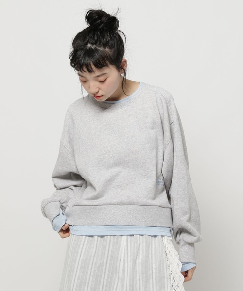 niko and...（ニコアンド）の「レイヤーライクスウェットプルオーバー（スウェット・レディース・ピンク/グレー/オフホワイト/ネイビー・MEDIUM/LARGE）」の2枚目の写真