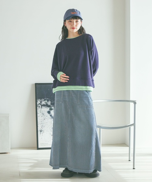 niko and...（ニコアンド）の「レイヤーライクスウェットプルオーバー（スウェット・レディース・ピンク/グレー/オフホワイト/ネイビー・MEDIUM/LARGE）」の10枚目の写真