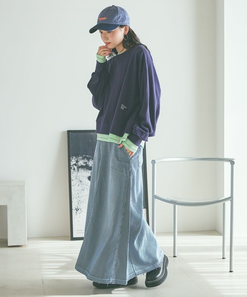 niko and...（ニコアンド）の「レイヤーライクスウェットプルオーバー（スウェット・レディース・ピンク/グレー/オフホワイト/ネイビー・MEDIUM/LARGE）」の13枚目の写真