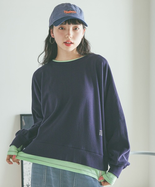 niko and...（ニコアンド）の「レイヤーライクスウェットプルオーバー（スウェット・レディース・ピンク/グレー/オフホワイト/ネイビー・MEDIUM/LARGE）」の15枚目の写真