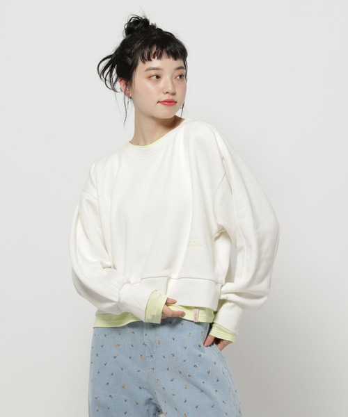 niko and...（ニコアンド）の「レイヤーライクスウェットプルオーバー（スウェット・レディース・ピンク/グレー/オフホワイト/ネイビー・MEDIUM/LARGE）」の18枚目の写真