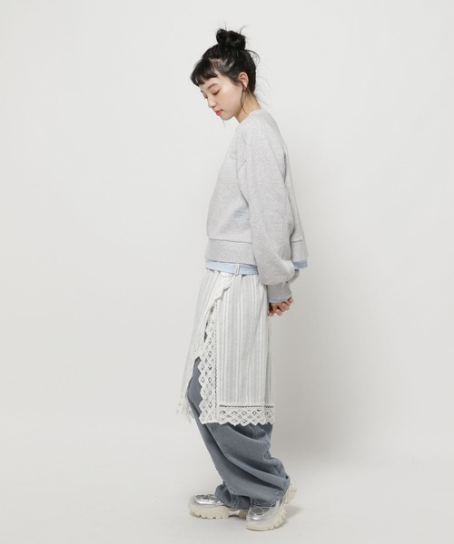 niko and...（ニコアンド）の「レイヤーライクスウェットプルオーバー（スウェット・レディース・ピンク/グレー/オフホワイト/ネイビー・MEDIUM/LARGE）」の20枚目の写真