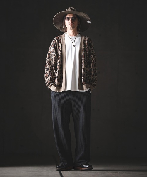 GLIMCLAP（グリムクラップ）の「mp14554-Big Waffle Wide Straight Pants ワイドストレートパンツ(201-020-gls-cg)（その他パンツ・メンズ・ホワイト×グレー/グレイッシュベージュ/ブラック/ブラック×ホワイト・L/M/S）」の9枚目の写真