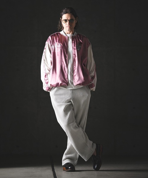 GLIMCLAP（グリムクラップ）の「mp14554-Big Waffle Wide Straight Pants ワイドストレートパンツ(201-020-gls-cg)（その他パンツ・メンズ・ホワイト×グレー/グレイッシュベージュ/ブラック/ブラック×ホワイト・L/M/S）」の19枚目の写真