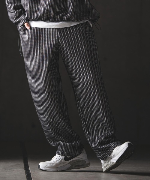 GLIMCLAP（グリムクラップ）の「mp14554-Big Waffle Wide Straight Pants ワイドストレートパンツ(201-020-gls-cg)（その他パンツ・メンズ・ホワイト×グレー/グレイッシュベージュ/ブラック/ブラック×ホワイト・L/M/S）」の21枚目の写真