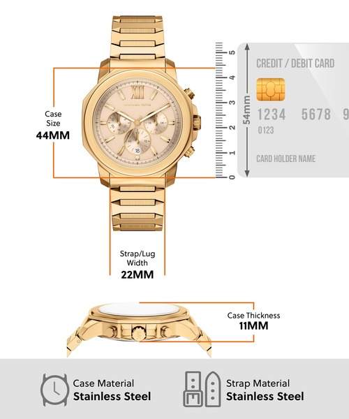 MICHAEL KORS(マイケルコース)の「マイケル・コース 腕時計 メンズ アナログ ステンレス MK9249(アナログ腕時計・メンズ・ゴールド・FREE)」の5枚目の写真