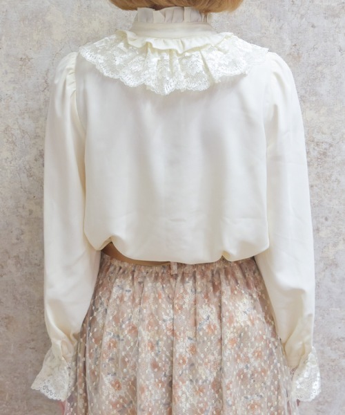 axes femme(アクシーズファム)の「レースフリルブラウス(シャツ/ブラウス・レディース・ブラック/ホワイト/ピンク・MEDIUM)」の6枚目の写真