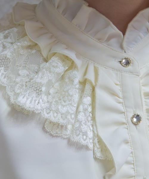 axes femme(アクシーズファム)の「レースフリルブラウス(シャツ/ブラウス・レディース・ブラック/ホワイト/ピンク・MEDIUM)」の7枚目の写真
