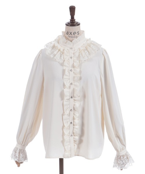axes femme(アクシーズファム)の「レースフリルブラウス(シャツ/ブラウス・レディース・ブラック/ホワイト/ピンク・MEDIUM)」の19枚目の写真