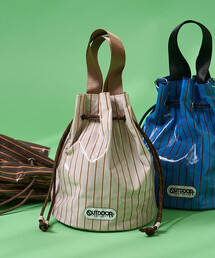 OUTDOOR PRODUCTS × FREAK'S STORE/アウトドアプロダクツ 別注 2WAY ストライプ巾着バッグ/PVCバッグ