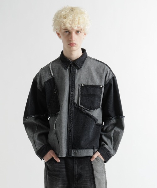 HARE(ハレ)の「サイコウチクデニムシャツ(HARE)(シャツ/ブラウス・メンズ・ブラック/オフホワイト・FREE)」の13枚目の写真