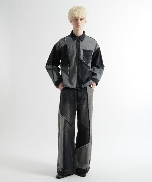 HARE(ハレ)の「サイコウチクデニムシャツ(HARE)(シャツ/ブラウス・メンズ・ブラック/オフホワイト・FREE)」の7枚目の写真