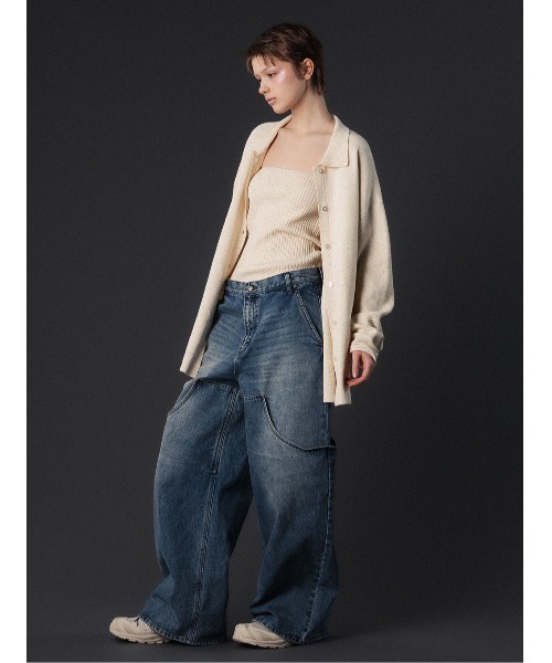 ELCHELE(エルチェレ)の「NEP KNIT TUBE TOP(チューブトップ・レディース・サックスブルー/ライトブラウン/オートミール/レッド・FREE)」の11枚目の写真
