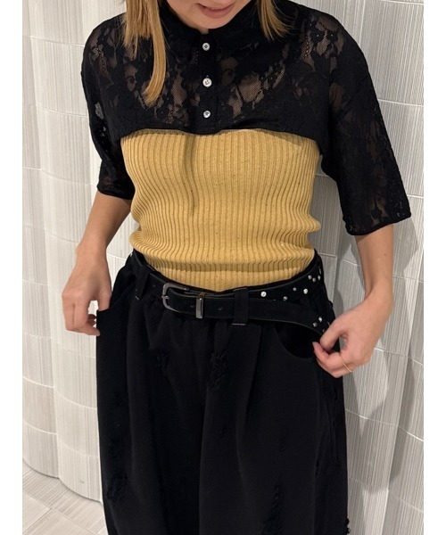 ELCHELE(エルチェレ)の「NEP KNIT TUBE TOP(チューブトップ・レディース・サックスブルー/ライトブラウン/オートミール/レッド・FREE)」の12枚目の写真
