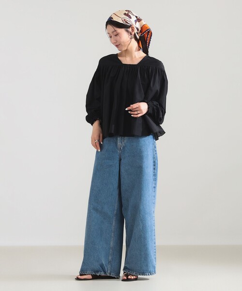 Demi-Luxe BEAMS（デミルクス ビームス）の「【8/6値下げ】コットンシルク 2WAY ブラウス（シャツ/ブラウス・レディース・オレンジ/ブラック/オフホワイト・ONE SIZE）」の9枚目の写真