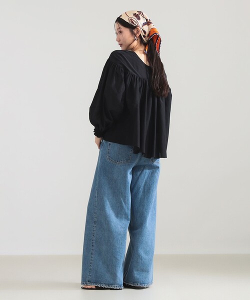 Demi-Luxe BEAMS（デミルクス ビームス）の「【8/6値下げ】コットンシルク 2WAY ブラウス（シャツ/ブラウス・レディース・オレンジ/ブラック/オフホワイト・ONE SIZE）」の10枚目の写真