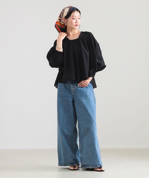 Demi-Luxe BEAMS（デミルクス ビームス）の「【8/6値下げ】コットンシルク 2WAY ブラウス（シャツ/ブラウス・レディース・オレンジ/ブラック/オフホワイト・ONE SIZE）」の11枚目の写真