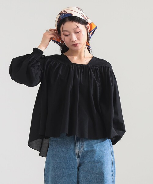 Demi-Luxe BEAMS（デミルクス ビームス）の「【8/6値下げ】コットンシルク 2WAY ブラウス（シャツ/ブラウス・レディース・オレンジ/ブラック/オフホワイト・ONE SIZE）」の12枚目の写真