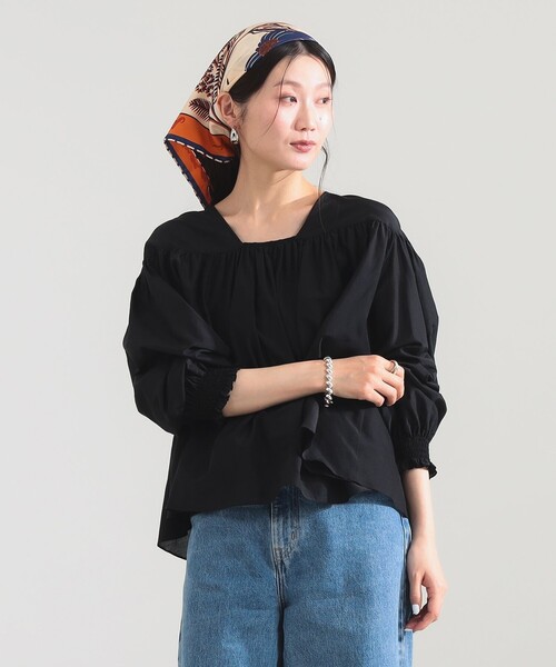 Demi-Luxe BEAMS（デミルクス ビームス）の「【8/6値下げ】コットンシルク 2WAY ブラウス（シャツ/ブラウス・レディース・オレンジ/ブラック/オフホワイト・ONE SIZE）」の13枚目の写真