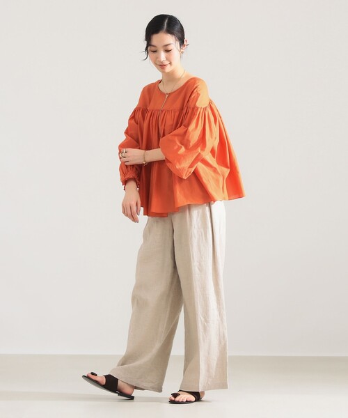 Demi-Luxe BEAMS（デミルクス ビームス）の「【8/6値下げ】コットンシルク 2WAY ブラウス（シャツ/ブラウス・レディース・オレンジ/ブラック/オフホワイト・ONE SIZE）」の15枚目の写真