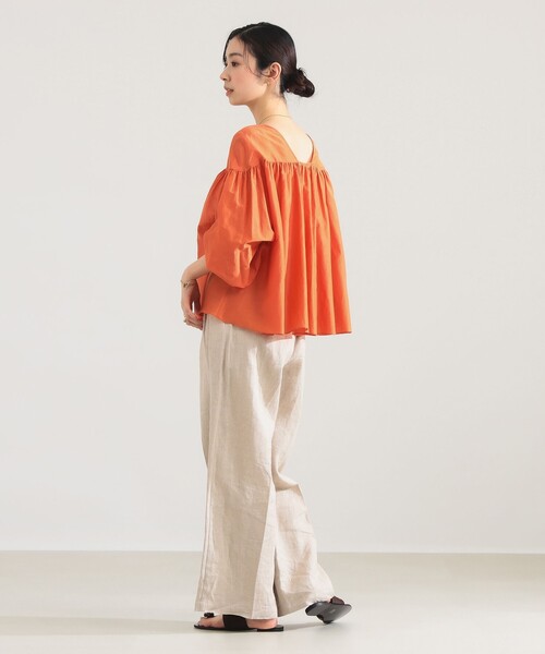 Demi-Luxe BEAMS（デミルクス ビームス）の「【8/6値下げ】コットンシルク 2WAY ブラウス（シャツ/ブラウス・レディース・オレンジ/ブラック/オフホワイト・ONE SIZE）」の16枚目の写真